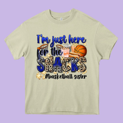 I'm Just Here For The Snacks #basketball Sister Heavy Core Tee Designed By Zillion Design Studio