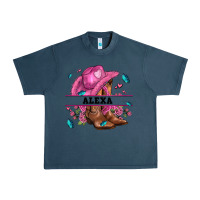 Midnight Navy pink costom name cowgirl hat and roses Urban Heavy Tee - AdoDesignShop