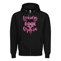Black i'm not a booksorm i'm a book dragon Zipper Hoodie - MaliasSmallBusiness