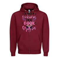 Burgundy i'm not a booksorm i'm a book dragon Zipper Hoodie - MaliasSmallBusiness