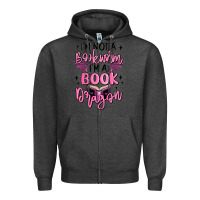 Charcoal Heather i'm not a booksorm i'm a book dragon Zipper Hoodie - MaliasSmallBusiness