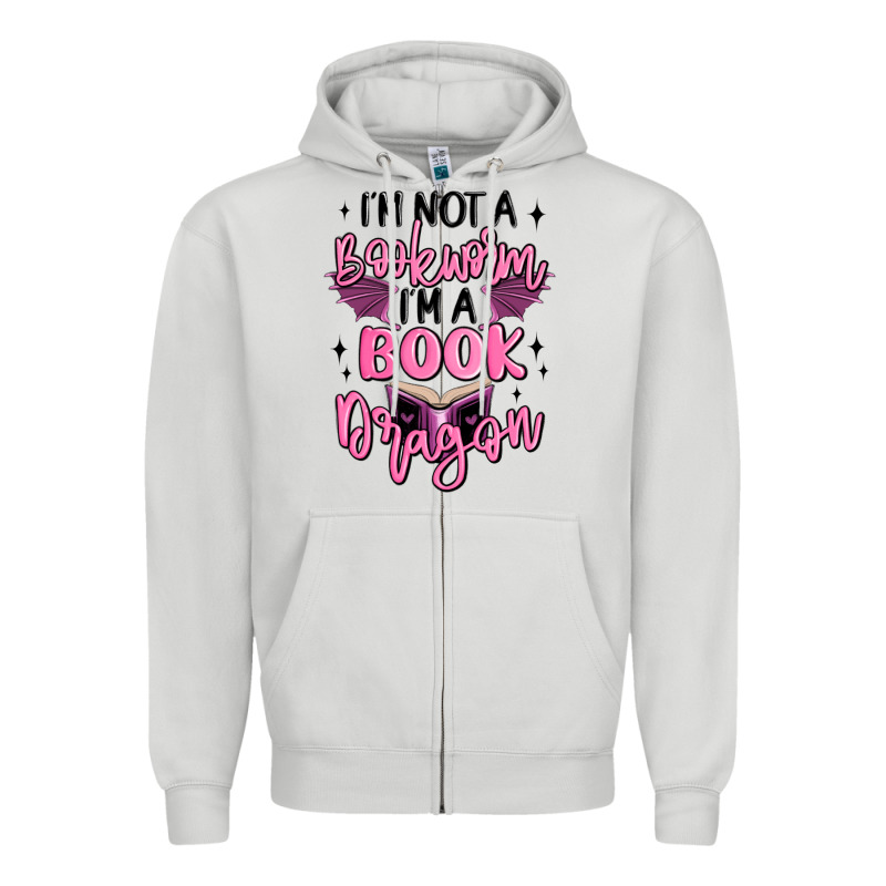 I'm Not A Booksorm I'm A Book Dragon Zipper Hoodie by MaliasSmallBusiness | Teevron