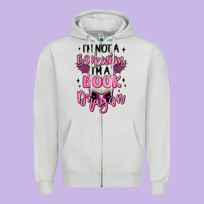 I'm Not A Booksorm I'm A Book Dragon Zipper Hoodie Designed By Maliassmallbusiness