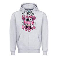 Heather Grey i'm not a booksorm i'm a book dragon Zipper Hoodie - MaliasSmallBusiness