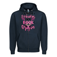 Navy i'm not a booksorm i'm a book dragon Zipper Hoodie - MaliasSmallBusiness