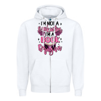 White i'm not a booksorm i'm a book dragon Zipper Hoodie - MaliasSmallBusiness
