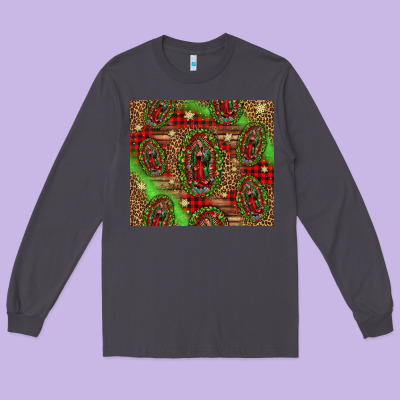 Our Lady Of Guadalupe Christmas Long Sleeve Tee Designed By Jasminsmagicworld