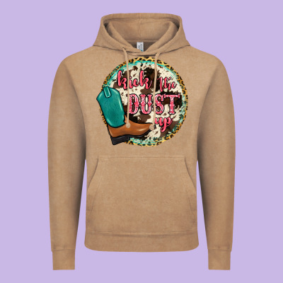 Kick The Dust Up Vintage Hoodie Designed By Jahusdesignshop