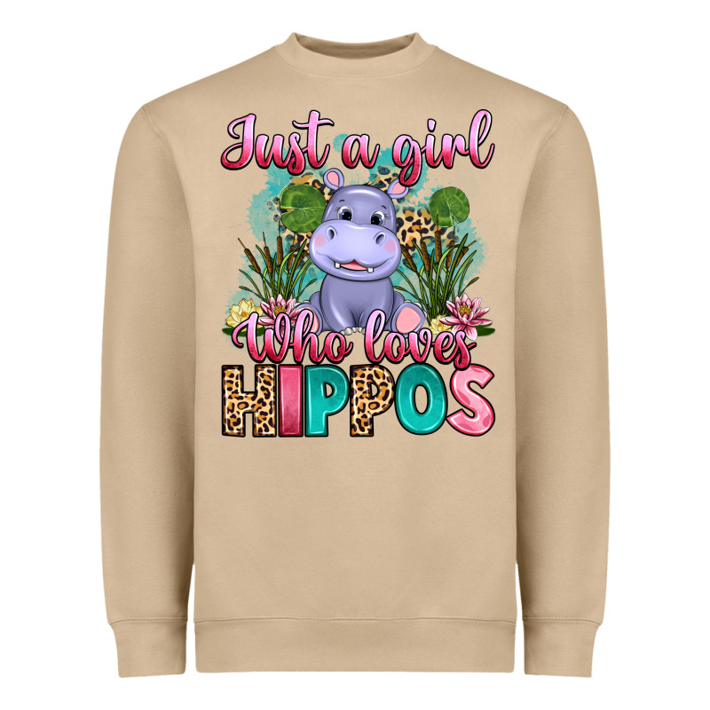Just A Girl Who Loves Hippos Heavyweight Sweatshirt by Artiststas | Teevron
