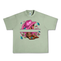 Oil Green pink cowgirl hat and roses Urban Heavy Tee - AdoDesignShop