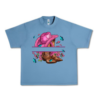 Pebble Blue pink cowgirl hat and roses Urban Heavy Tee - AdoDesignShop