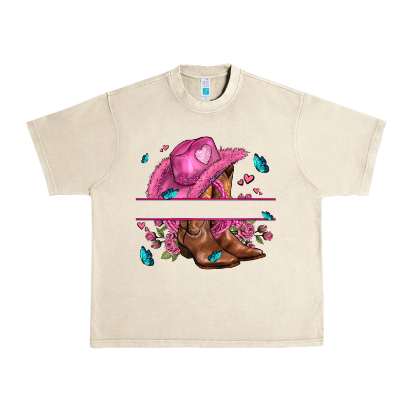 Pink Cowgirl Hat And Roses Urban Heavy Tee by AdoDesignShop | Teevron