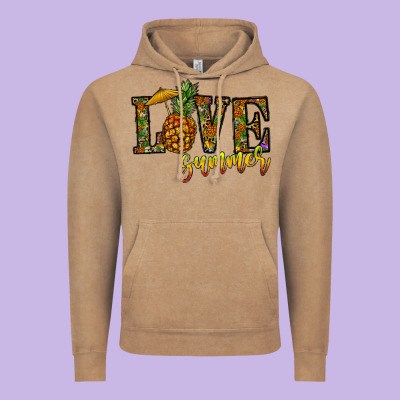 Love Summer Pinapple Vintage Hoodie Designed By Cowhidedigitalart