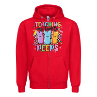 Red teaching my favorite peeps Zipper Hoodie - MaliasSmallBusiness