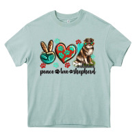 Arona peace love australian shepherd Heavy Core Tee - texasbilliewilder