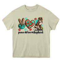Mossy peace love australian shepherd Heavy Core Tee - texasbilliewilder