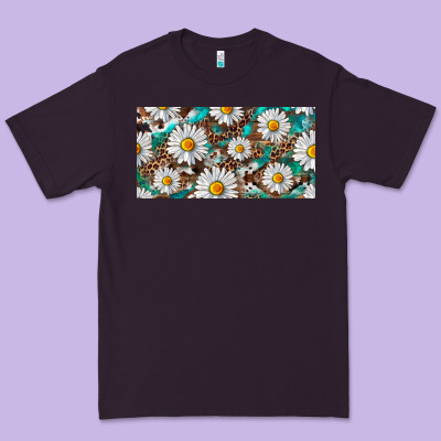 Premium Tee leopard daisy
