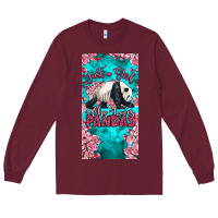 Burgundy just a girl who loves pandas Long Sleeve Tee - LillyAllenDesigns