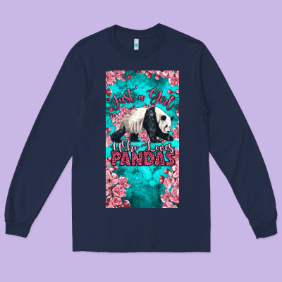 Just A Girl Who Loves Pandas Long Sleeve Tee Designed By Lillyallendesigns