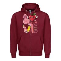 Burgundy love teacher Zipper Hoodie - MaliasSmallBusiness