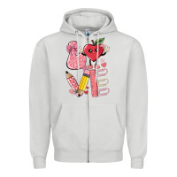 Dove Grey love teacher Zipper Hoodie - MaliasSmallBusiness