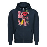 Navy love teacher Zipper Hoodie - MaliasSmallBusiness