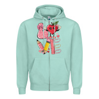 Seafoam love teacher Zipper Hoodie - MaliasSmallBusiness