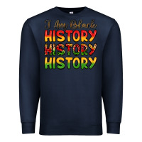 Navy i am black history Premium Sweatshirt - LillyAllenDesigns