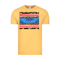 Vintage Mustard usa camouflage american flag Vintage Tee - AdoDesignShop