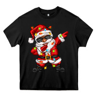 Black afro dabbing santa Heavy Core Tee - Zillion Design Studio