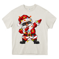 Cream afro dabbing santa Heavy Core Tee - Zillion Design Studio