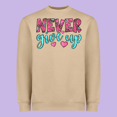 Never Give Up Heavyweight Sweatshirt Designed By Jahusdesignshop