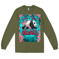 Army Green just a girl who loves pandas Long Sleeve Tee - LillyAllenDesigns