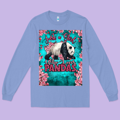 Just A Girl Who Loves Pandas Long Sleeve Tee Designed By Lillyallendesigns