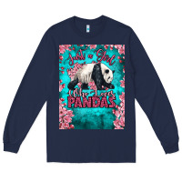 Navy just a girl who loves pandas Long Sleeve Tee - LillyAllenDesigns