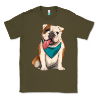 Army Green english bulldog Classic Tee - Artiststas