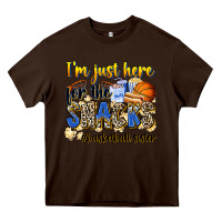 Chocolate Brown im just here for the snacks basketball sister Heavy Core Tee - Zillion Design Studio