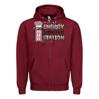 Burgundy energy coffee fuel station Zipper Hoodie - MaliasSmallBusiness
