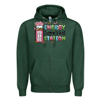 Sports Green energy coffee fuel station Zipper Hoodie - MaliasSmallBusiness