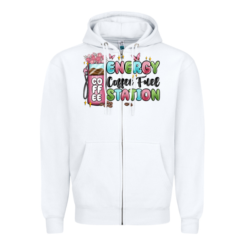 Energy Coffee Fuel Station Zipper Hoodie by MaliasSmallBusiness | Teevron