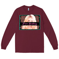 Burgundy free britney leopard glitter Long Sleeve Tee - AdoDesignShop