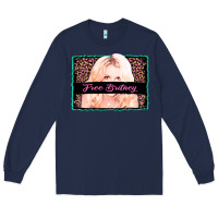 Navy free britney leopard glitter Long Sleeve Tee - AdoDesignShop