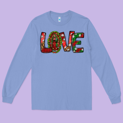 Our Lady Of Guadalupe Christmas Love Long Sleeve Tee Designed By Jasminsmagicworld