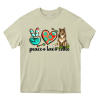 Mossy peace love collie Heavy Core Tee - texasbilliewilder
