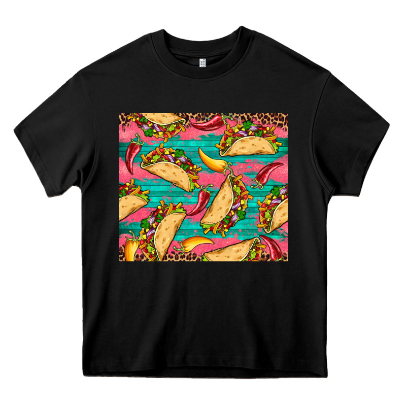Mexican Taco Paper Glitter Leopard Wooden Heavy Core Tee by Artiststas | Teevron