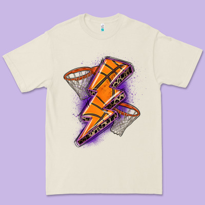 Basketball Lightning Bolt Premium Tee Designed By Zillion Design Studio