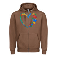 Chestnut autism heart Zipper Hoodie - MaliasSmallBusiness