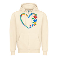 Sandshell autism heart Zipper Hoodie - MaliasSmallBusiness