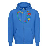 True Royal autism heart Zipper Hoodie - MaliasSmallBusiness