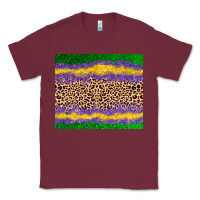 Burgundy mardi gras leopard Classic Tee - AdoDesignShop